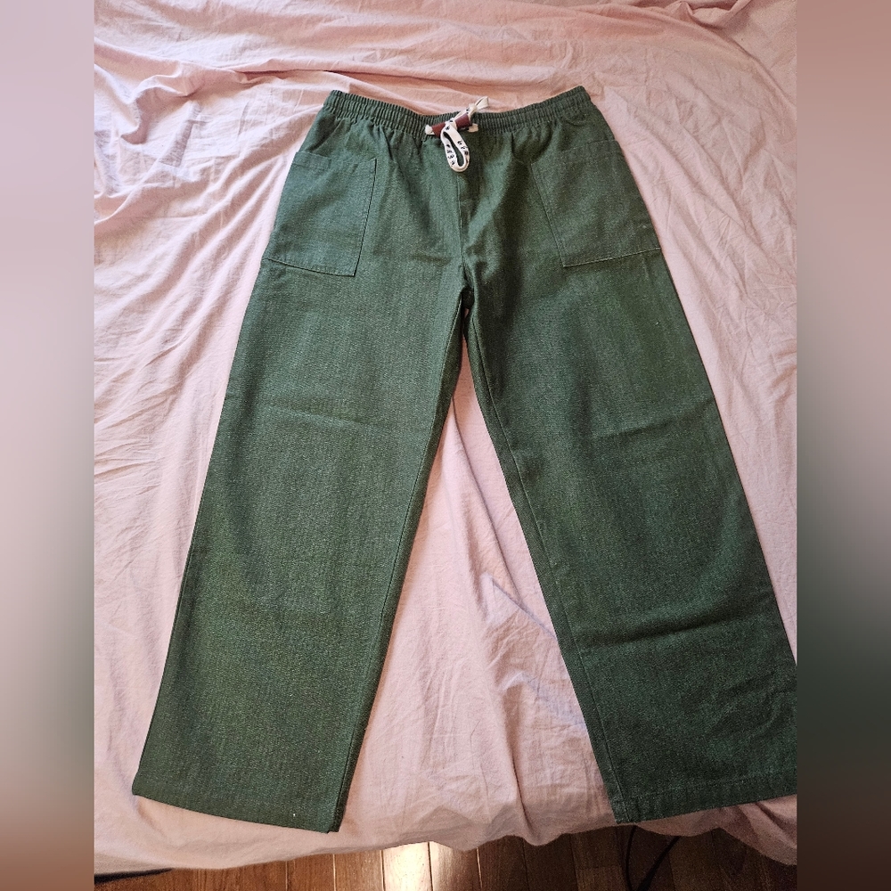 Green japanese style pants size medium